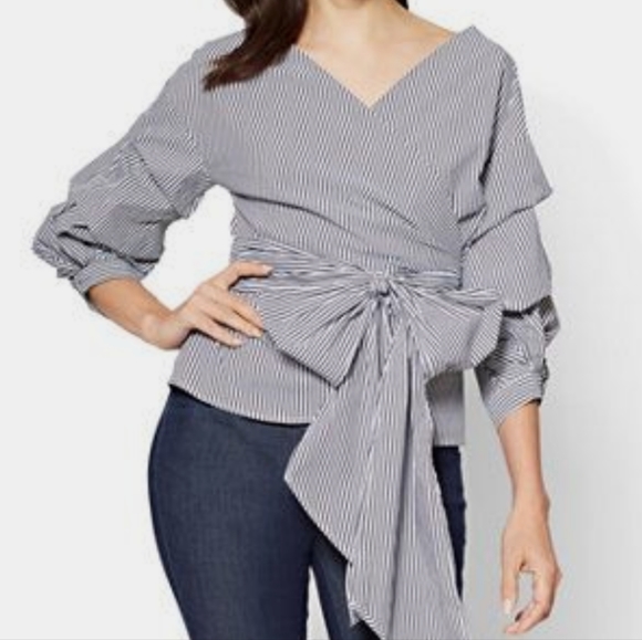 New York and Company Wrap Blouse - Picture 1 of 5